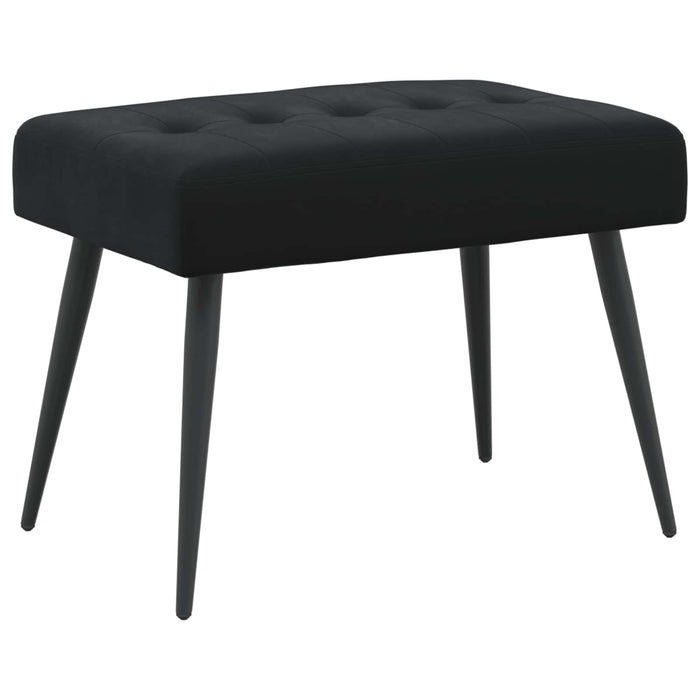 Bancă cu butoane capitonate Negru 60 x 40 x 45 cm Catifea WALTI