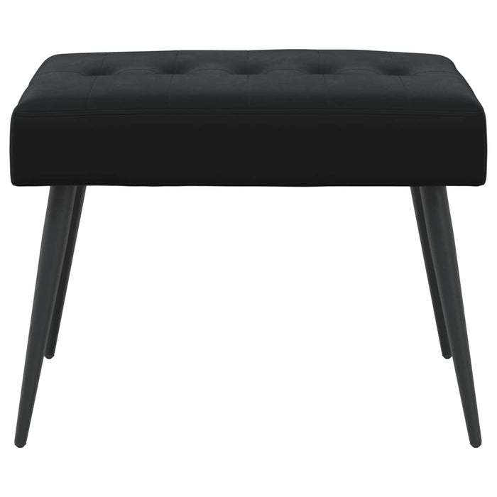 Bancă cu butoane capitonate Negru 60 x 40 x 45 cm Catifea WALTI