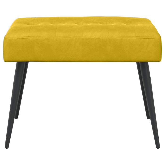 Bancă cu butoane capitonate Galben 60 x 40 x 45 cm Catifea WALTI