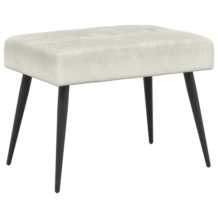 Bancă cu butoane capitonate Crem 60 x 40 x 45 cm Catifea WALTI