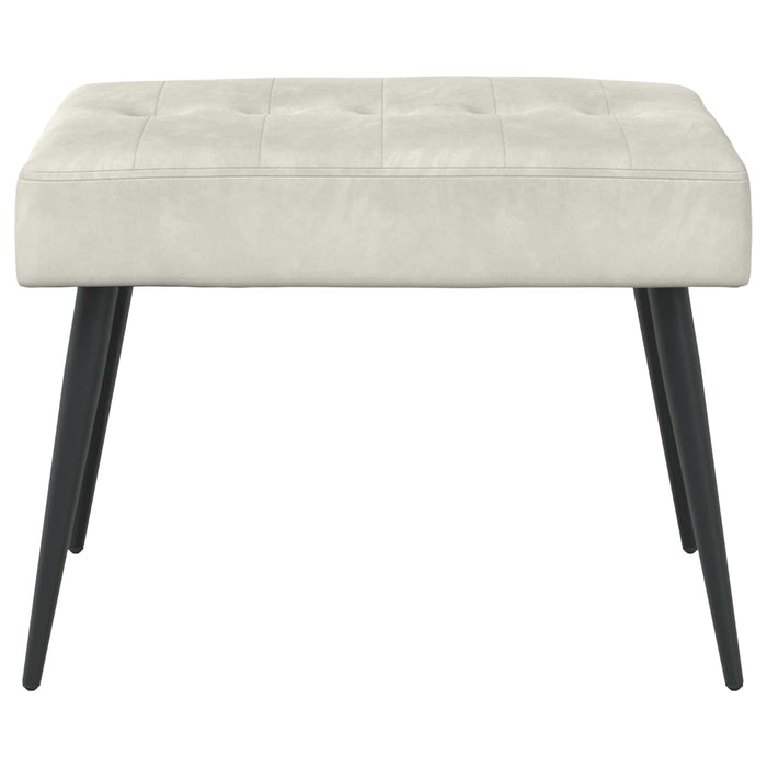 Bancă cu butoane capitonate Crem 60 x 40 x 45 cm Catifea WALTI