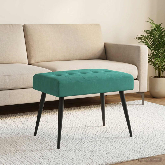 Bancă cu butoane capitonate Turcoaz 60 x 40 x 45 cm Catifea - WALTI WALTI
