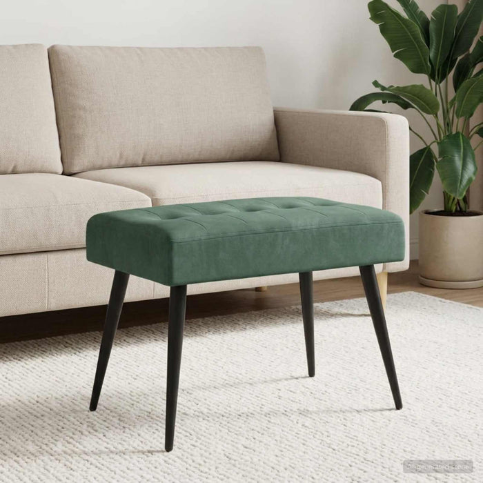 Bancă cu butoane capitonate Verde Mării 60 x 40 x 45 cm Catifea - WALTI WALTI