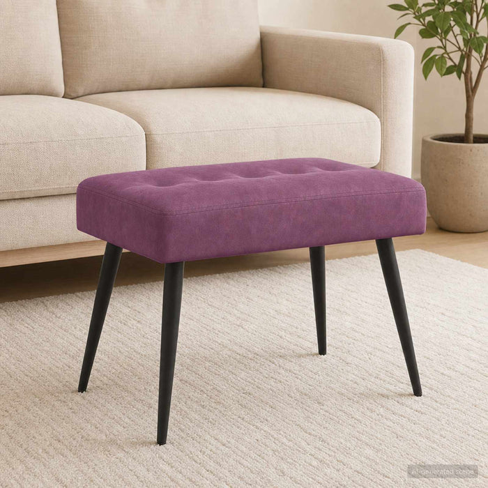 Bancă cu butoane capitonate Violet 60 x 40 x 45 cm Catifea - WALTI WALTI
