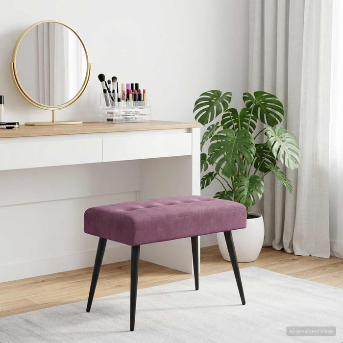 Bancă cu butoane capitonate Violet 60 x 40 x 45 cm Catifea - WALTI WALTI