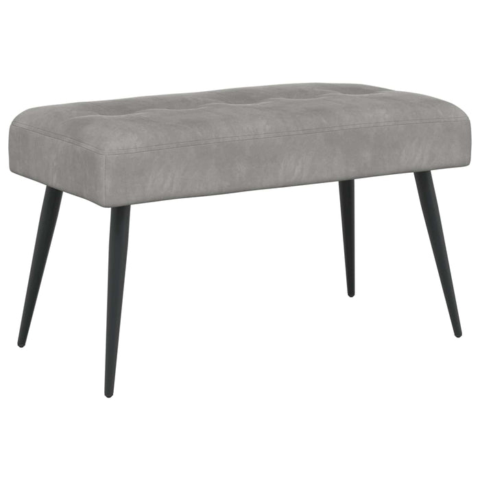 Bancă cu butoane capitonate Gri deschis 80 x 40 x 46 cm Catifea WALTI