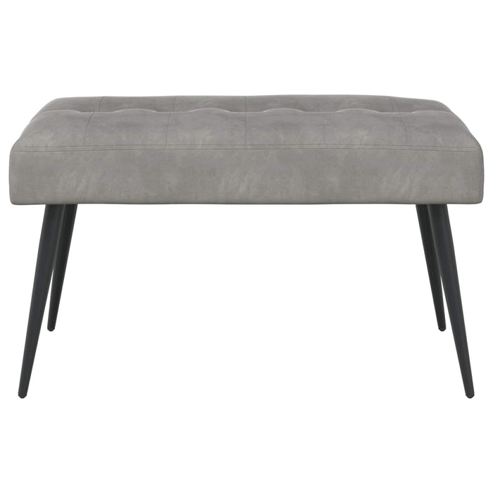 Bancă cu butoane capitonate Gri deschis 80 x 40 x 46 cm Catifea WALTI