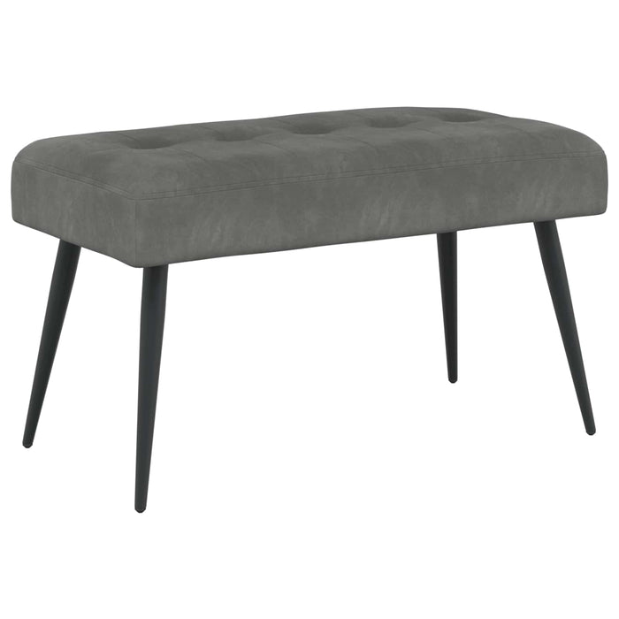Bancă cu butoane capitonate Gri închis 80 x 40 x 46 cm Catifea WALTI