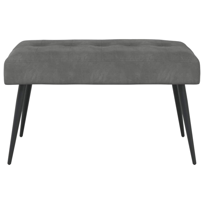 Bancă cu butoane capitonate Gri închis 80 x 40 x 46 cm Catifea WALTI