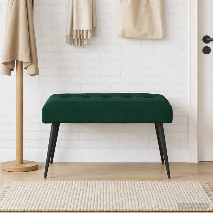 Bancă cu butoane capitonate Verde închis 80 x 40 x 46 cm - WALTI WALTI