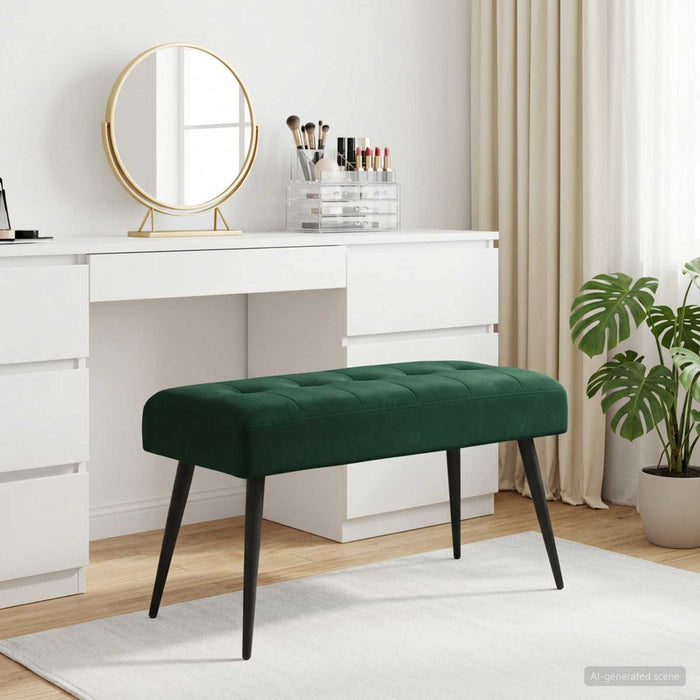 Bancă cu butoane capitonate Verde închis 80 x 40 x 46 cm - WALTI WALTI