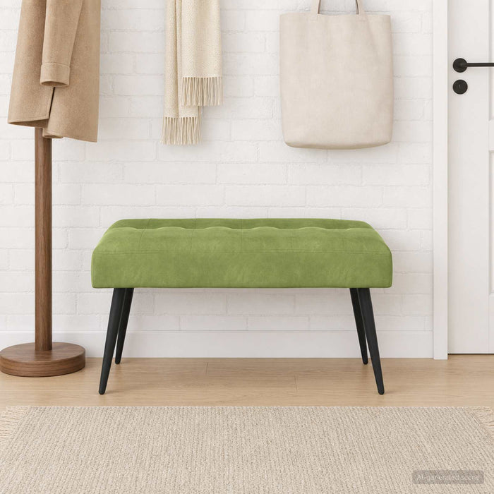 Bancă cu butoane capitonate Verde deschis 80 x 40 x 46 cm - WALTI WALTI