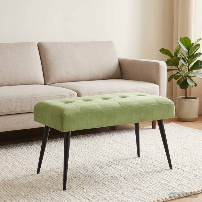 Bancă cu butoane capitonate Verde deschis 80 x 40 x 46 cm - WALTI WALTI