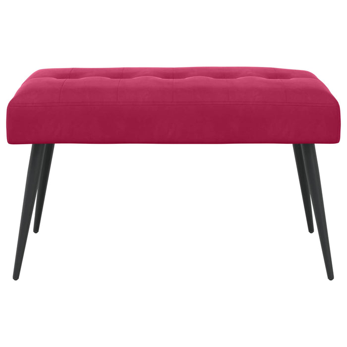 Bancă cu butoane capitonate Roșu Vin 80 x 40 x 46 cm Catifea WALTI