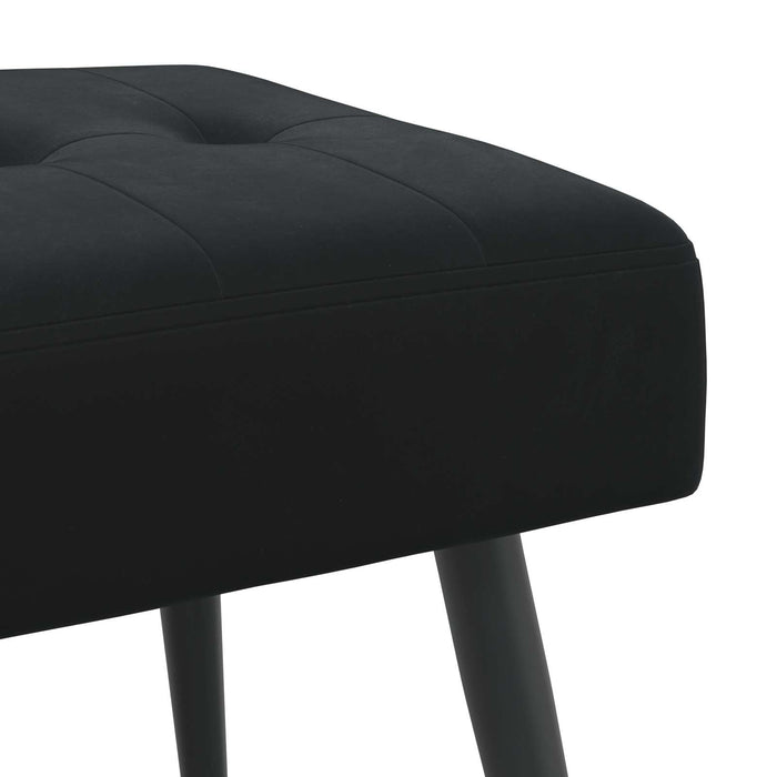 Bancă cu butoane capitonate Negru 80 x 40 x 46 cm Catifea WALTI
