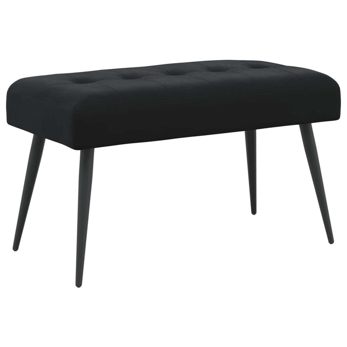 Bancă cu butoane capitonate Negru 80 x 40 x 46 cm Catifea WALTI
