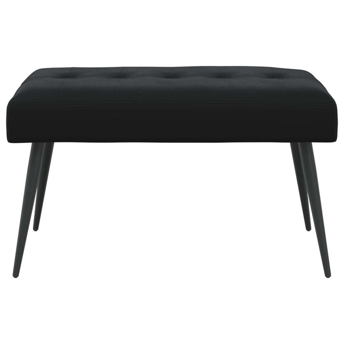 Bancă cu butoane capitonate Negru 80 x 40 x 46 cm Catifea WALTI