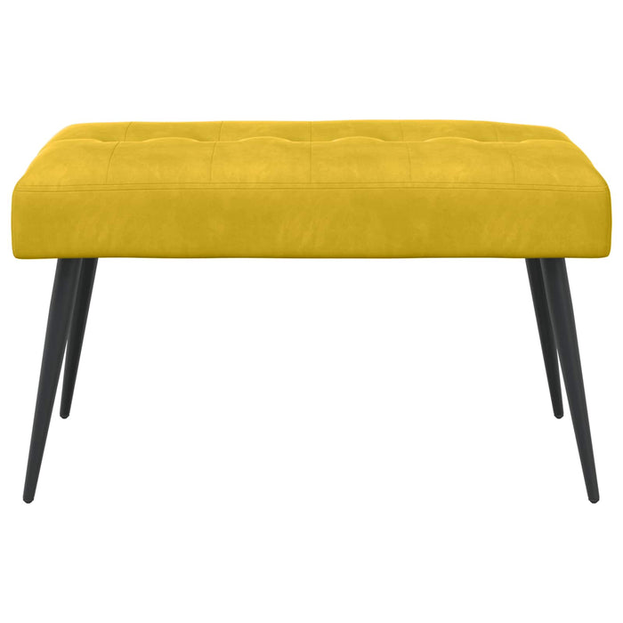 Bancă cu butoane capitonate Galben 80 x 40 x 46 cm Catifea WALTI