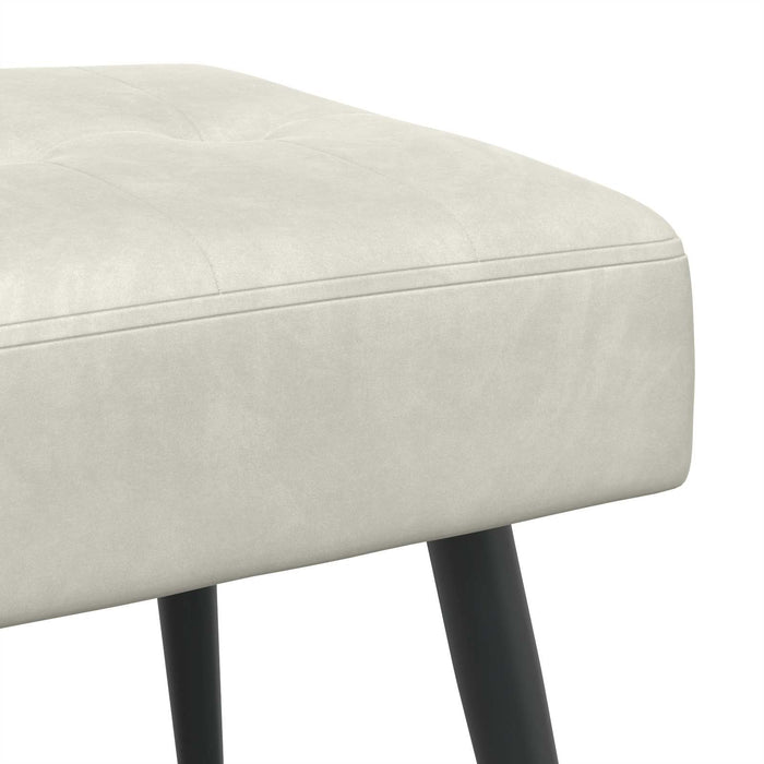 Bancă cu butoane capitonate Crem 80 x 40 x 46 cm Catifea WALTI