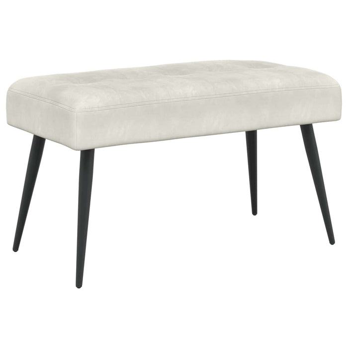 Bancă cu butoane capitonate Crem 80 x 40 x 46 cm Catifea WALTI
