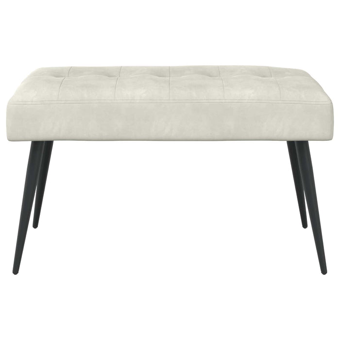 Bancă cu butoane capitonate Crem 80 x 40 x 46 cm Catifea WALTI