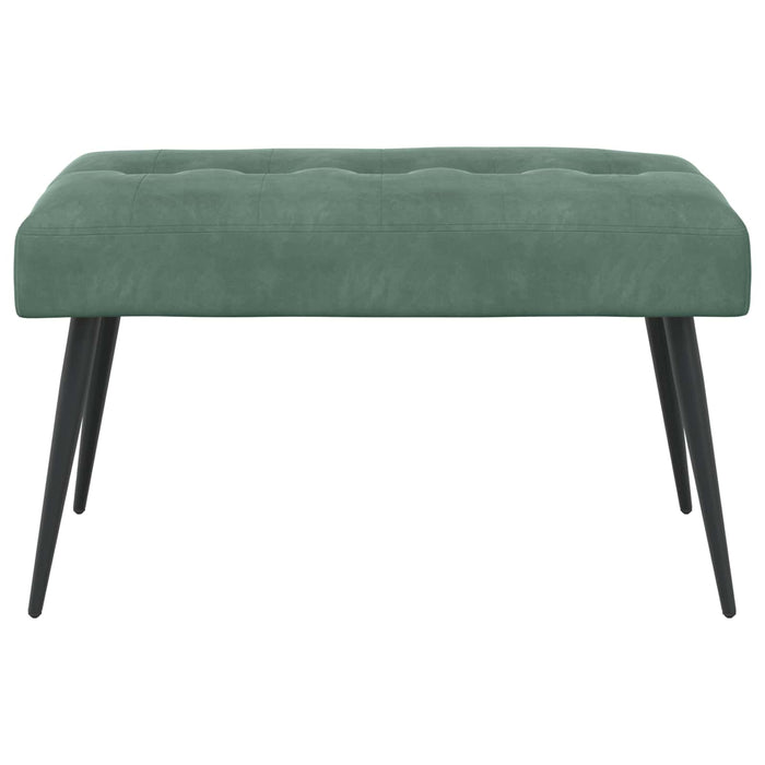 Bancă cu butoane capitonate Verde Mării 80 x 40 x 46 cm Catifea WALTI