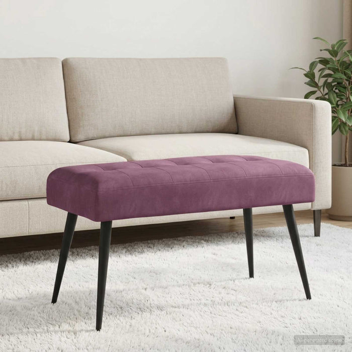 Bancă cu butoane capitonate Violet 80 x 40 x 46 cm Catifea - WALTI WALTI