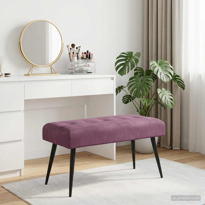 Bancă cu butoane capitonate Violet 80 x 40 x 46 cm Catifea - WALTI WALTI
