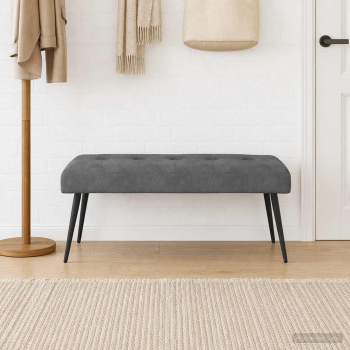 Bancă cu butoane capitonate Gri închis 110 x 40 x 46 cm Catifea - WALTI WALTI