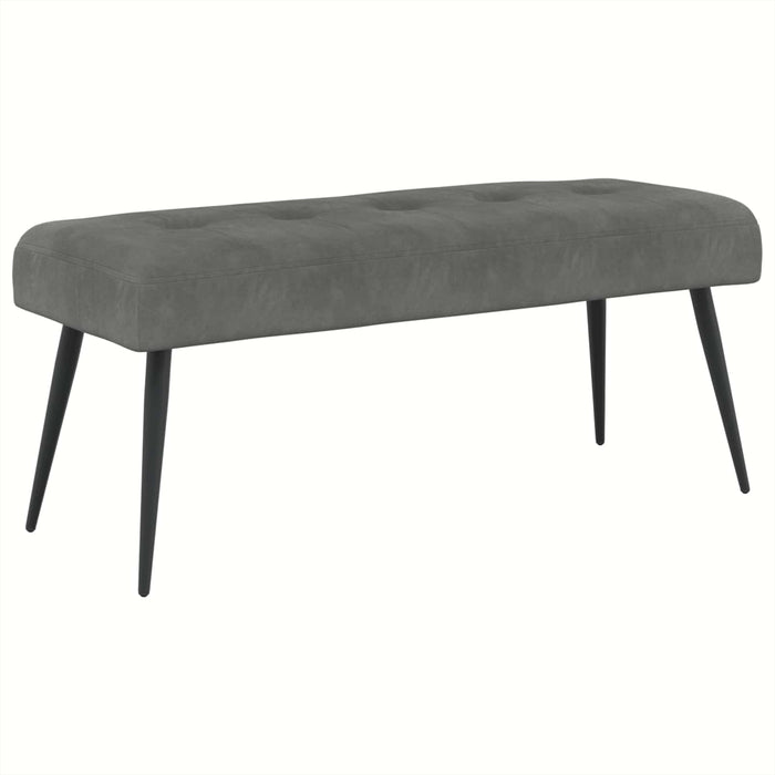 Bancă cu butoane capitonate Gri închis 110 x 40 x 46 cm Catifea WALTI