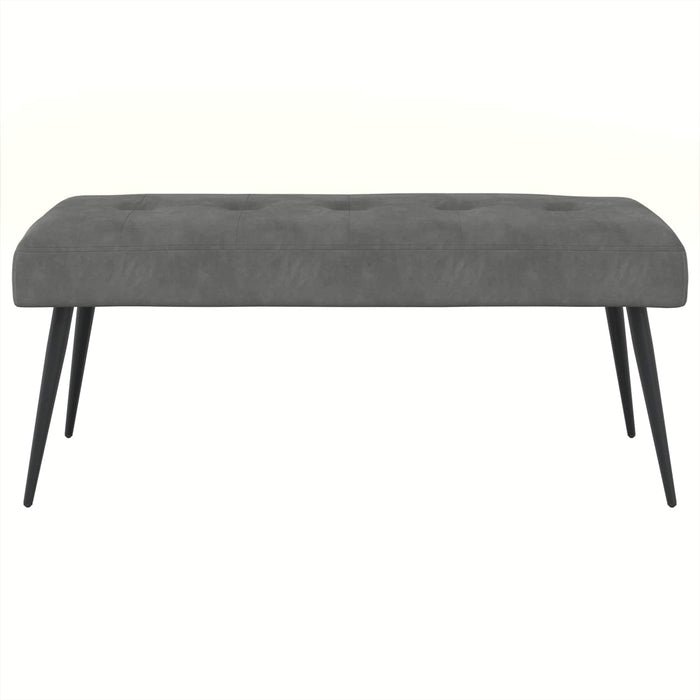 Bancă cu butoane capitonate Gri închis 110 x 40 x 46 cm Catifea WALTI