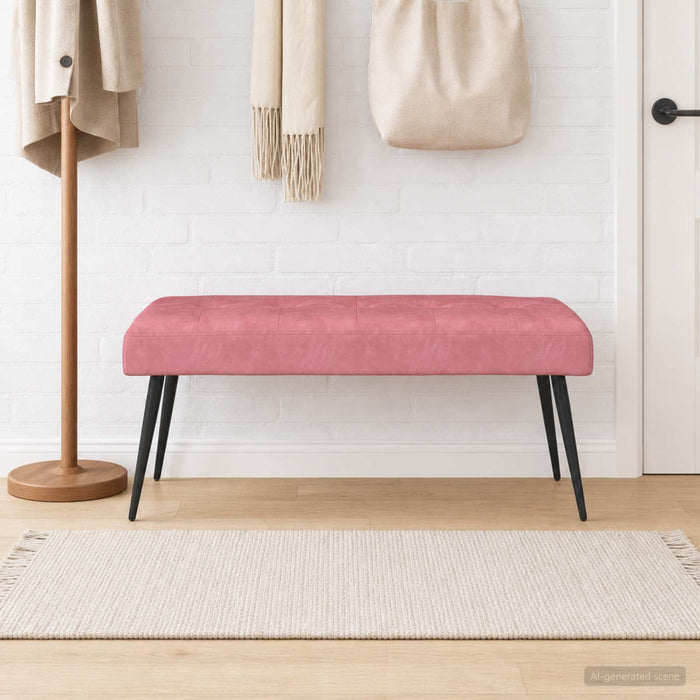 Bancă cu butoane capitonate Roz 110 x 40 x 46 cm Catifea - WALTI WALTI