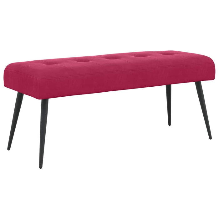 Bancă cu butoane capitonate Roșu Vin 110 x 40 x 46 cm Catifea WALTI