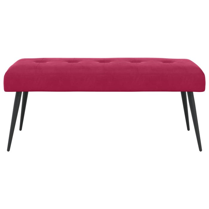 Bancă cu butoane capitonate Roșu Vin 110 x 40 x 46 cm Catifea WALTI