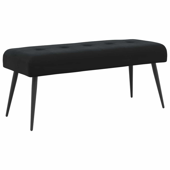 Bancă cu butoane capitonate Negru 110 x 40 x 46 cm Catifea WALTI