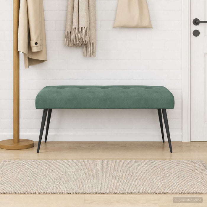 Bancă cu butoane capitonate Verde Mării 110 x 40 x 46 cm - WALTI WALTI