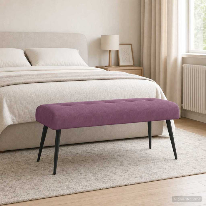 Bancă cu butoane capitonate Violet 110 x 40 x 46 cm Catifea - WALTI WALTI