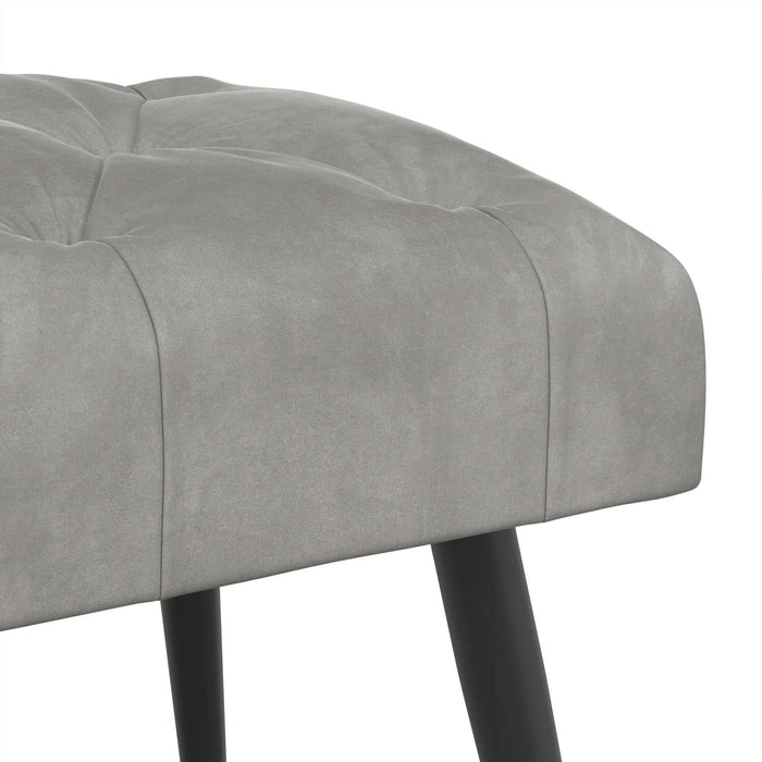 Bancă cu butoane capitonate Gri deschis 60 x 40 x 45 cm Catifea WALTI