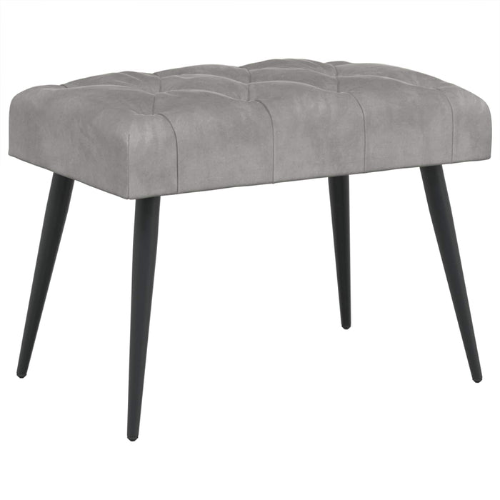 Bancă cu butoane capitonate Gri deschis 60 x 40 x 45 cm Catifea WALTI