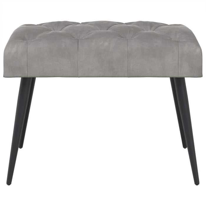 Bancă cu butoane capitonate Gri deschis 60 x 40 x 45 cm Catifea WALTI