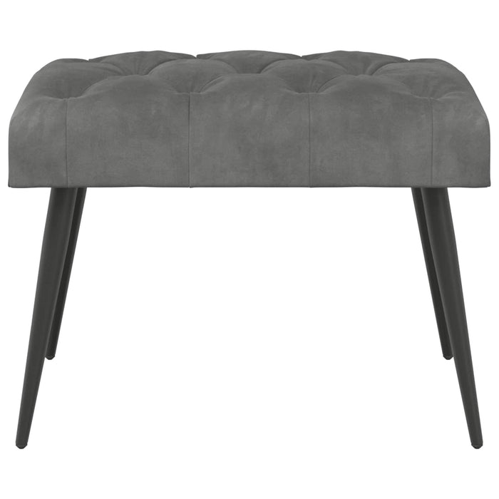 Bancă cu butoane capitonate Gri închis 60 x 40 x 45 cm Catifea WALTI