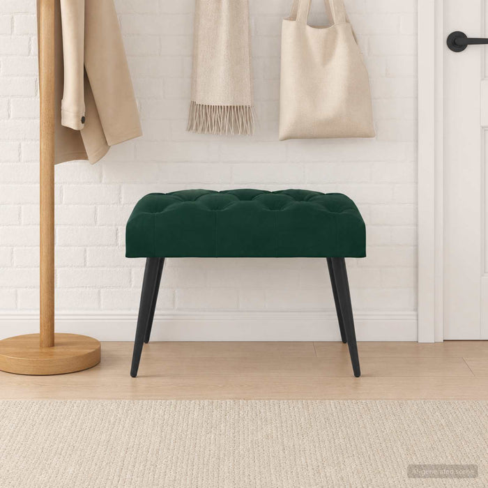 Bancă cu butoane capitonate Verde închis 60 x 40 x 45 cm - WALTI WALTI