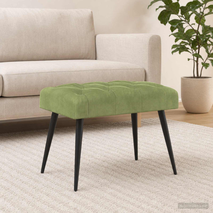 Bancă cu butoane capitonate Verde deschis 60 x 40 x 45 cm WALTI