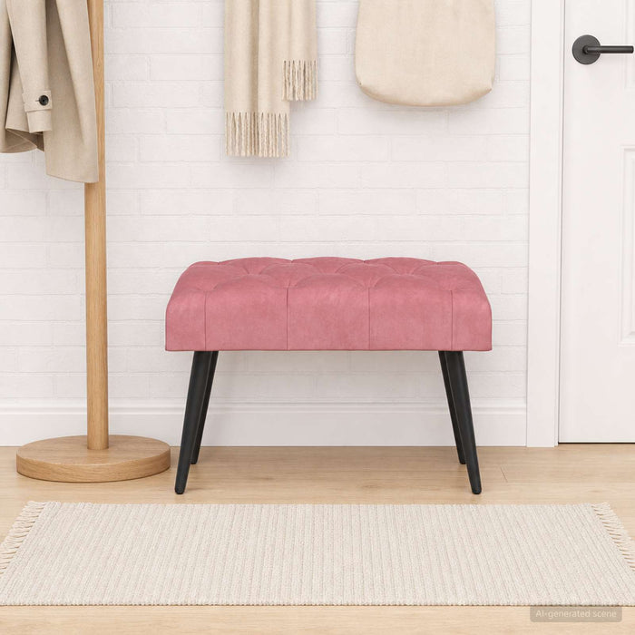 Bancă cu butoane capitonate Roz 60 x 40 x 45 cm Catifea - WALTI WALTI