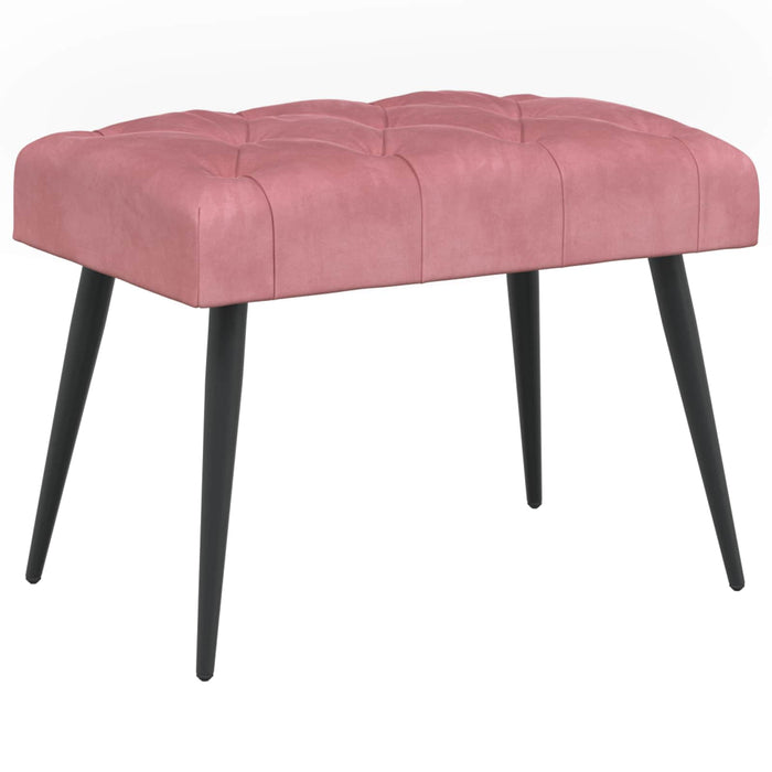 Bancă cu butoane capitonate Roz 60 x 40 x 45 cm Catifea WALTI