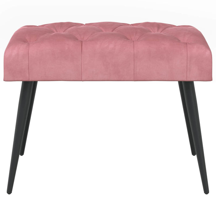 Bancă cu butoane capitonate Roz 60 x 40 x 45 cm Catifea WALTI