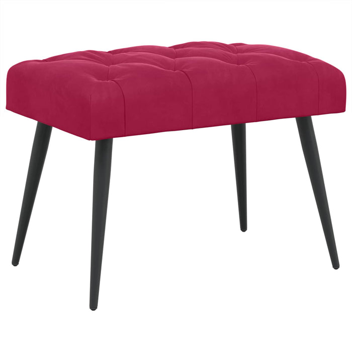Bancă cu butoane capitonate Roșu Vin 60 x 40 x 45 cm Catifea WALTI