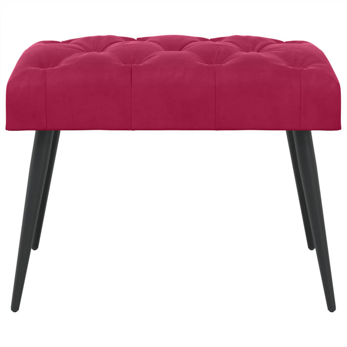 Bancă cu butoane capitonate Roșu Vin 60 x 40 x 45 cm Catifea WALTI