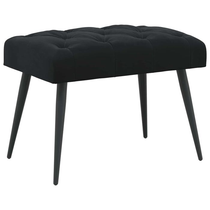 Bancă cu butoane capitonate Negru 60 x 40 x 45 cm Catifea WALTI