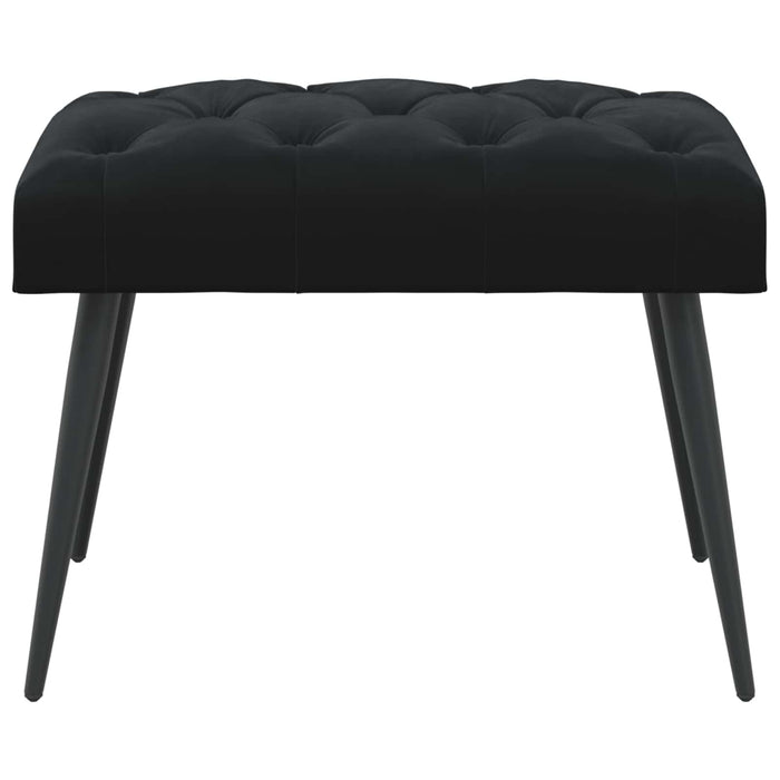 Bancă cu butoane capitonate Negru 60 x 40 x 45 cm Catifea WALTI